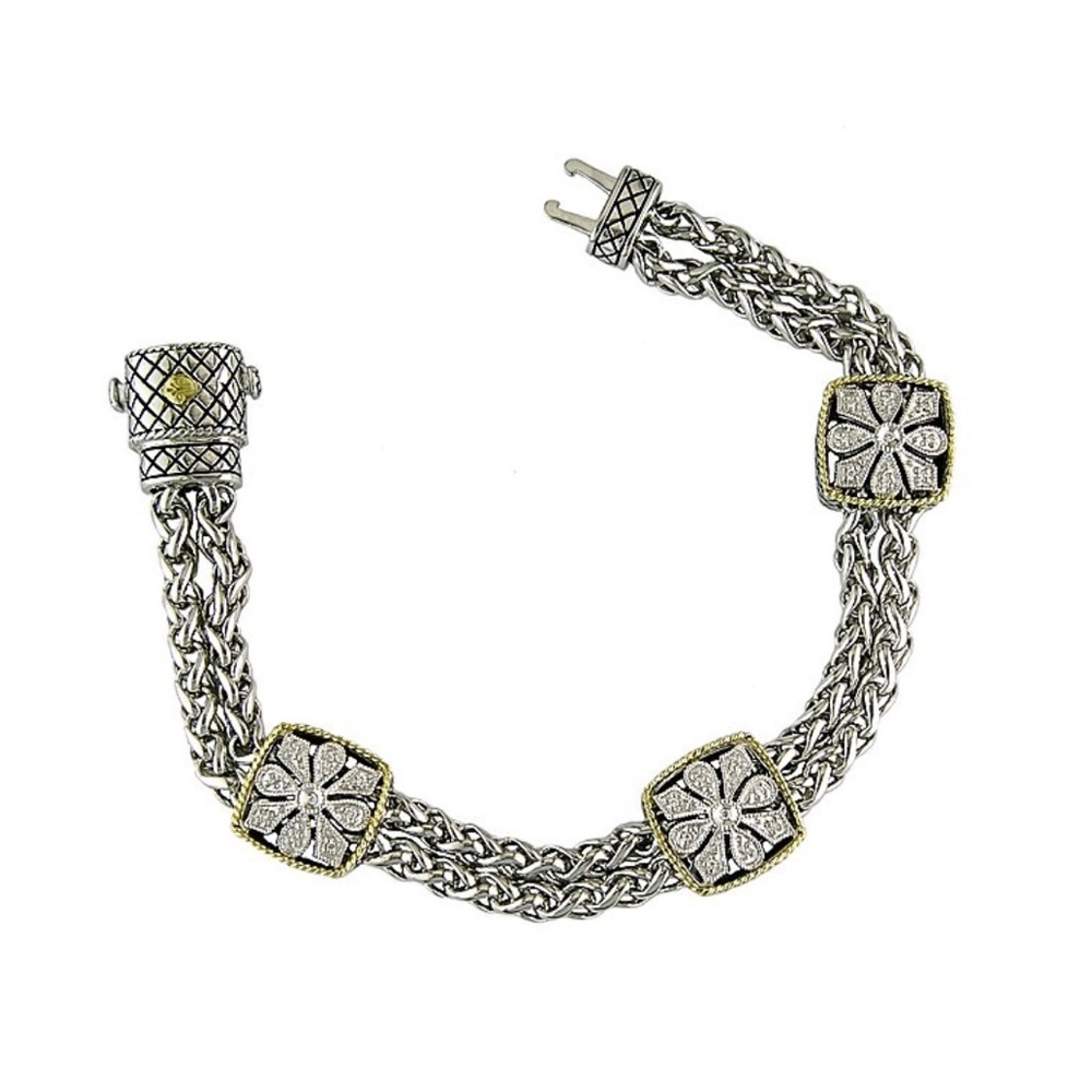 ANDREA CANDELA 18K & SS DIAMOND BRACELET - Picture 9 of 11